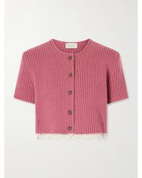 Magda Butrym - Cropped Crochet-Trimmed Cashmere Cardigan - Lyst
