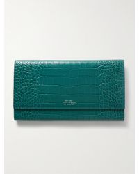 Smythson - Marshall Croc-Effect Leather Travel Wallet - Lyst