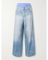 Acne Studios - Trompe L'Oeil Printed Cotton-Poplin Wide-Leg Pants - Lyst