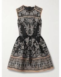 Zimmermann - Balance Belted Floral-Print Linen And Silk-Blend Organza Mini Dress - Lyst