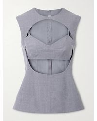 Jil Sander - Cut-Out Layered Wool Blouse - Lyst