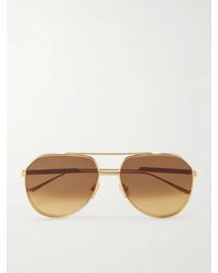 Bottega Veneta - Aviator-Style Metal Sunglasses - Lyst