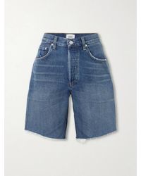 Citizens of Humanity - Ayla Frayed Denim Shorts - Lyst