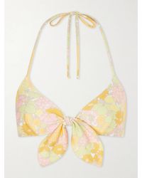 Chloé - Knot-Detailed Floral-Print Bikini Top - Lyst