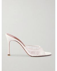 AMINA MUADDI - Alexa 95 Satin And Corded-Lace Sandals - Lyst