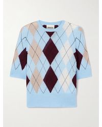 KHAITE - Anders Argyle Cashmere And Mohair-Blend Sweater - Lyst