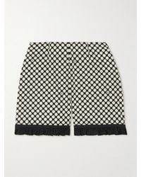 Valentino Garavani - High-Rise Ruffled Polka-Dot Cotton-Poplin Shorts - Lyst