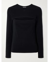 Courreges - Slash Logo-Embroidered Cut-Out Cotton Shirt - Lyst