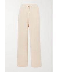 LE 17 SEPTEMBRE Ribbed Cotton Straight-leg Pants - Natural