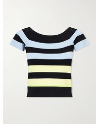 Christopher John Rogers - Off-The-Shoulder Striped Jersey Top - Lyst