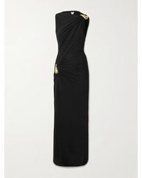 Bottega Veneta - Gathered Embellished Crepe-Jersey Maxi Dress - Lyst