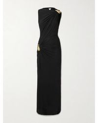 Bottega Veneta - Gathered Embellished Crepe-Jersey Maxi Dress - Lyst