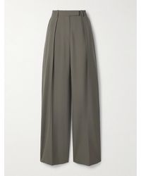 Salon 1884 - Net Sustain Odile Pleated Wool Wide-Leg Pants - Lyst