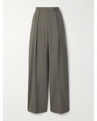 Salon 1884 - Net Sustain Odile Pleated Wool Wide-Leg Pants - Lyst
