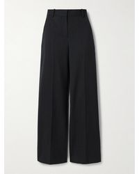 Veronica de Piante - Anya Pinstriped Wool Wide-Leg Pants - Lyst