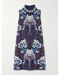 Cara Cara - Ayla Jacquard-Knit Metallic Wool-Blend Turtleneck Mini Dress - Lyst
