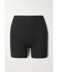 Skims Boyfriend Stretch-modal And Cotton-blend Jersey Boxer Shorts - Black