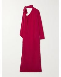 Esse Studios - Classico One-Sleeve Tie-Neck Silk Crepe De Chine Maxi Dress - Lyst