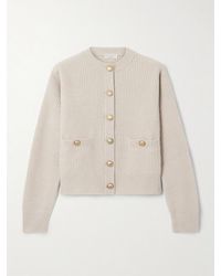 Brunello Cucinelli - Cardigan Aus Einer Gerippten Mischung Aus Wolle, Kaschmir Und Seide - Lyst