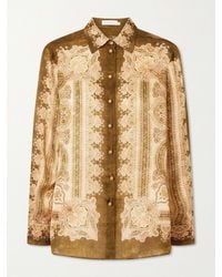 Zimmermann - Luna Printed Silk-Satin Shirt - Lyst