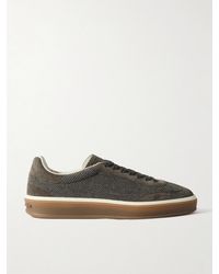 Loro Piana - Tennis Walk Suede-Trimmed Wool Sneakers - Lyst