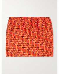 Gucci Ken Scott-Print Viscose Skirt in Green | Lyst