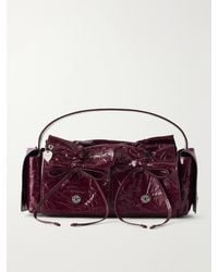 Acne Studios - Multipocket Bow-Detail Crinkled Patent-Leather Shoulder Bag - Lyst