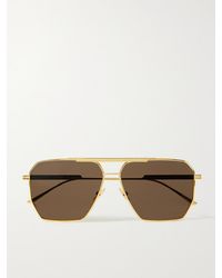 Bottega Veneta - Original Aviator-Style-Tone Sunglasses - Lyst