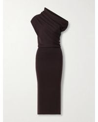 STAUD - Mabel Off-The-Shoulder Draped Wool Maxi Dress - Lyst