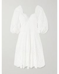 Charo Ruiz - Corbin Paneled Scalloped Broderie Anglaise Cotton-Blend Midi Dress - Lyst