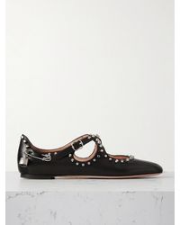 Bally - Embellished Studded Leather Ballet Flats - Lyst