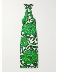 Cara Cara - Perla Printed Linen Halterneck Midi Dress - Lyst