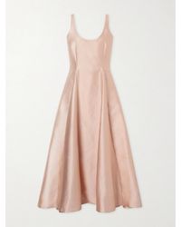 BERNADETTE - Charles Paneled Pebble-Crepe Midi Dress - Lyst