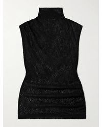 Veronica Beard - Haut À Col Montant En Dentelle Stretch À Fronces Mylie - Lyst