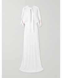 16Arlington - Elian Tie-Neck Draped Stretch-Jersey Maxi Dress - Lyst