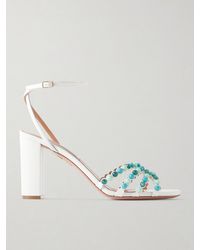 Aquazzura - Gemma 85 Embellished Leather Sandals - Lyst