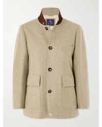 Loro Piana - Roadster Suede-Trimmed Wool And Cashmere-Blend Flannel Jacket - Lyst