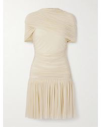 Magda Butrym - Cape-Effect Draped Ruched Jersey Mini Dress - Lyst