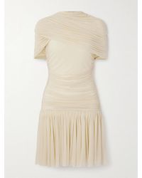 Magda Butrym - Cape-Effect Draped Ruched Jersey Mini Dress - Lyst