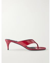 Alaïa - Infra 55 Croc-Effect Leather Thong Sandals - Lyst