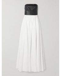 Gabriela Hearst - Lehti Trägerloses Maxikleid Aus Leinen Und Leder - Lyst