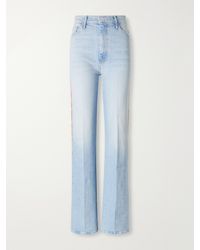 Mother - The Saloon Sneak Printed High-Waist Wide-Leg Jeans - Lyst