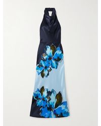 Rebecca Vallance - Cyran Neckholder-Maxikleid Aus Seidensatin Mit Blumenprint - Lyst