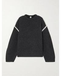 TOTEME - Oversized-Pullover Aus Einer Woll-Kaschmirmischung Mit Stickereien - Lyst