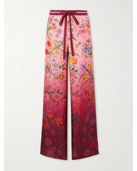 Gucci - Hose Mit Weitem Bein Aus Bedrucktem Seiden-Twill - Lyst