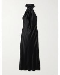 ワンピース MAX MARA BLACK SILK MOLI LONG DRESS Max Mara Black Silk Moli Long Dress Max Mara