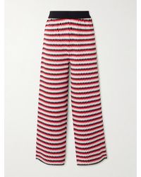 La DoubleJ - Cropped Wide-Leg Jacquard-Knit Pants - Lyst