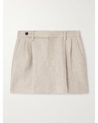 Brunello Cucinelli - Linen-Twill Mini Skirt - Lyst