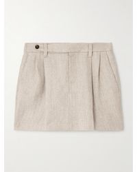 Brunello Cucinelli - Linen-Twill Mini Skirt - Lyst