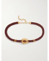 Sonia Petroff - Sun Embellished Braided Suede Waist Belt - Lyst